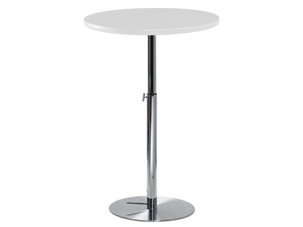 CEBT-014 | 30" Round Bar Table w/ White Top and  Hydraulic Base -- Trade Show Furniture Rental